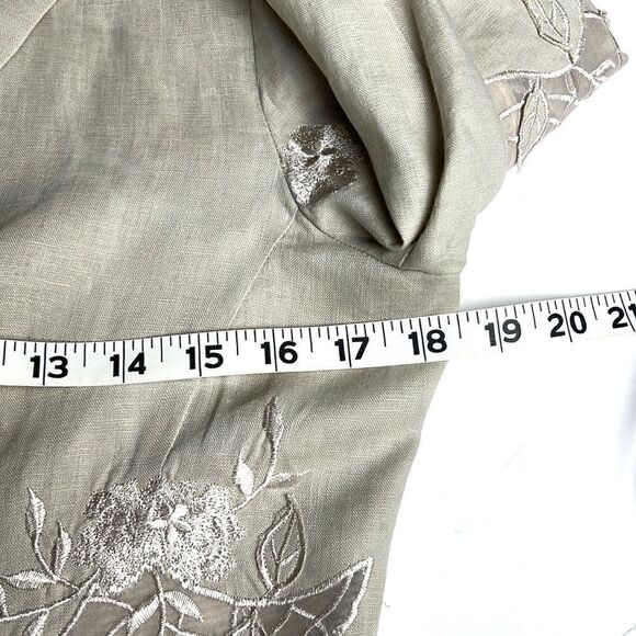 PUNT ROMA Linen Embroidered Blazer, 3/4 length sleeves  EUR 38, US 6 - Picture 12 of 14
